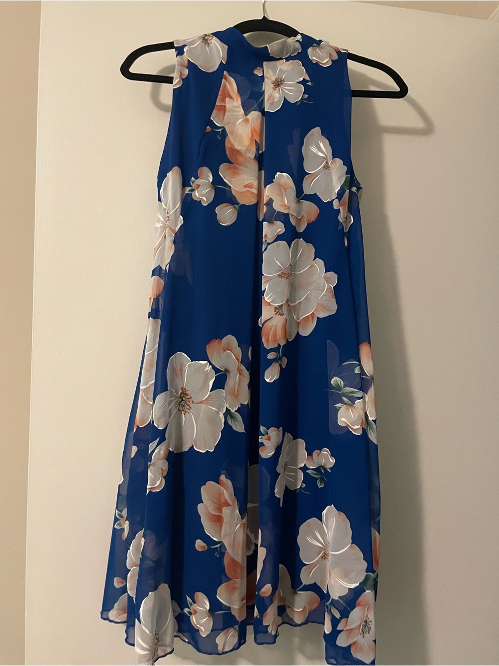 Women’s Blue Floral Sleeveless Dress